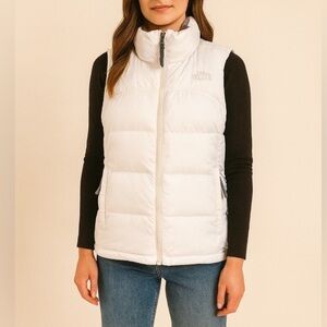 The‎ North Face Women’s 700 Down Puffer Vest White Zip Up Sleeveless Size Medium
